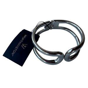 Worthington Brand Silver Metal Fashion Jewelry Hinged Bracelet (NWT)